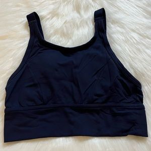 Aerie Long Line Sports Bra - Navy Blue, Size Small